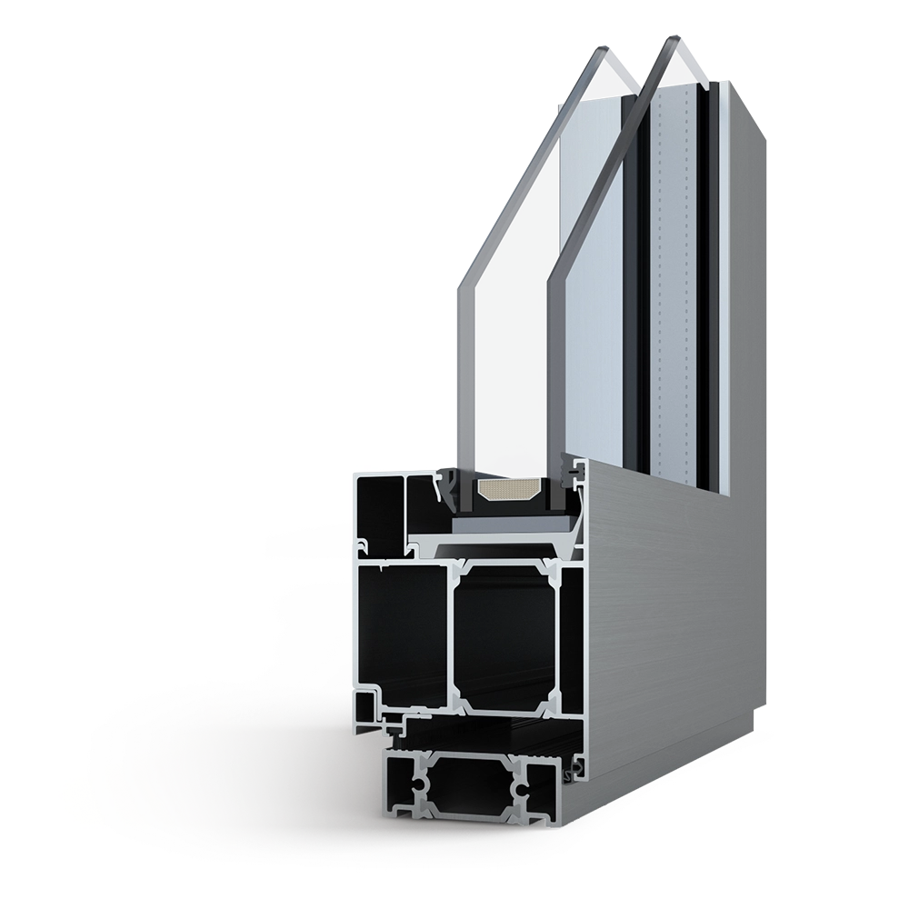 Алюмінієва система LuxThermo W75 у розрізі
